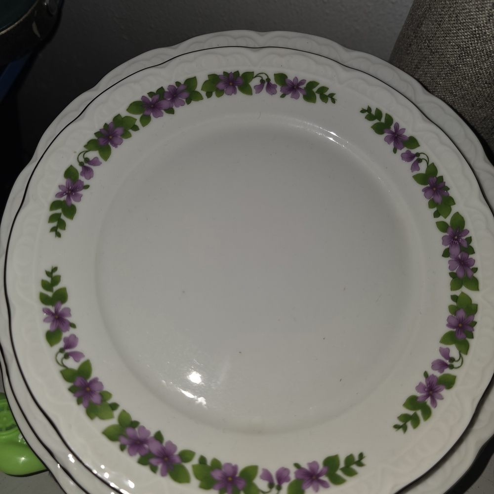 Mitterteich Floral Dinner Plate with Purple Accents